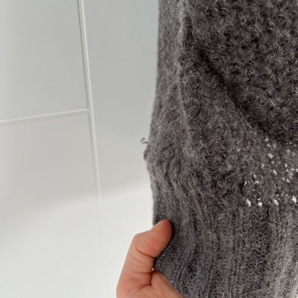 Zara/ Wool blend/ Mohair/ Knit/ Grey/  Stretchy/ Midi dress/ Size US M - Picture 14 of 14